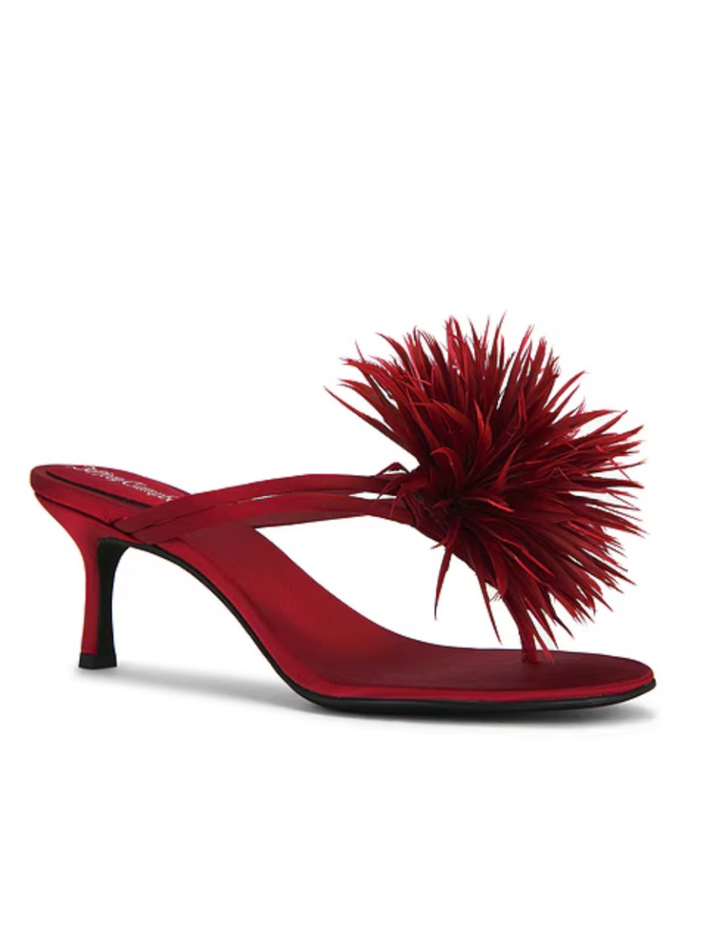 Jeffrey Campbell Firework Sandals Red Satin Pom-Pom Heels shoes Revolve 8.5